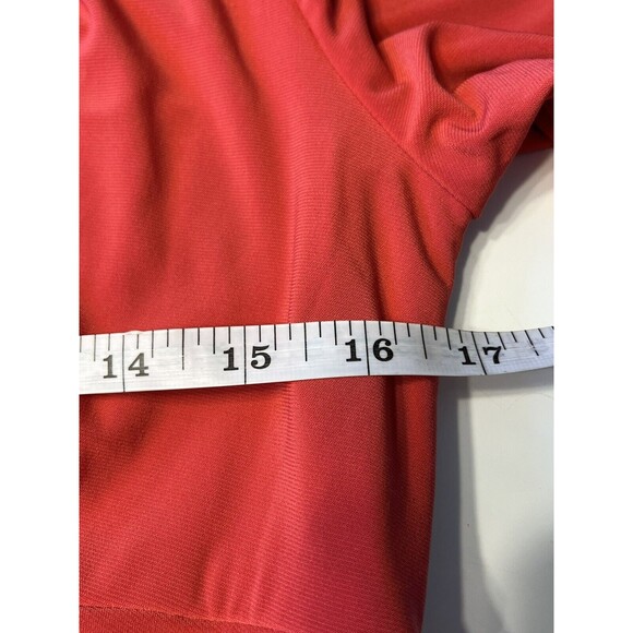 NWT Lauren Ralph Lauren Coral Dress Women’s Sz 10 V-Neck Side Rouching - Picture 10 of 11